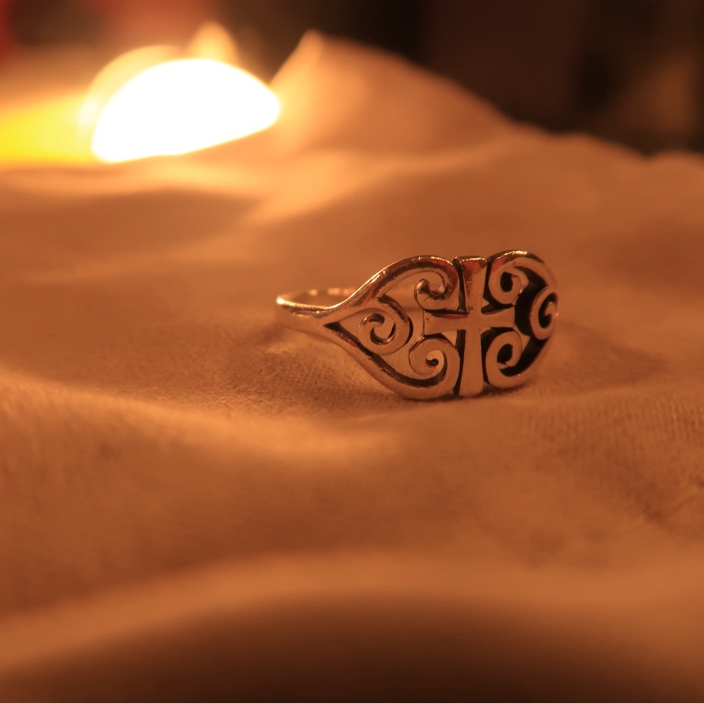 James Avery Scroll Cross Ring Silver - image 4